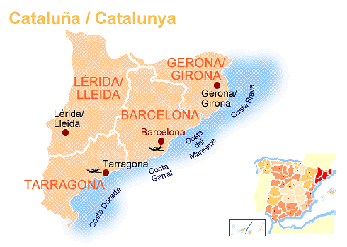 mapa barcelona costa del maresme costa del garraf