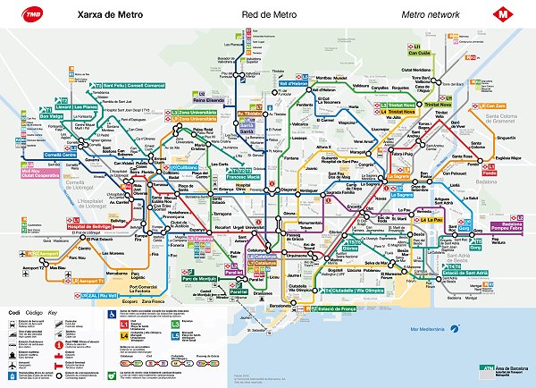 mapa de metro de Barcelona a cercanías